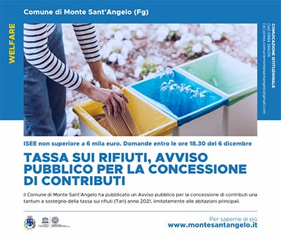 Tassa sui rifiuti, avviso pubblico per la concessione di contributi