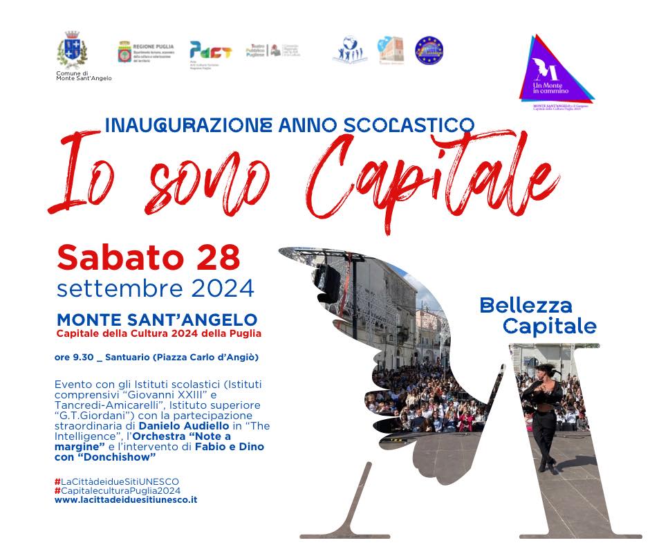 “IO SONO CAPITALE”: SABATO 28 L’EVENTO DI INAUGURAZIONE DELL’ANNO SCOLASTICO