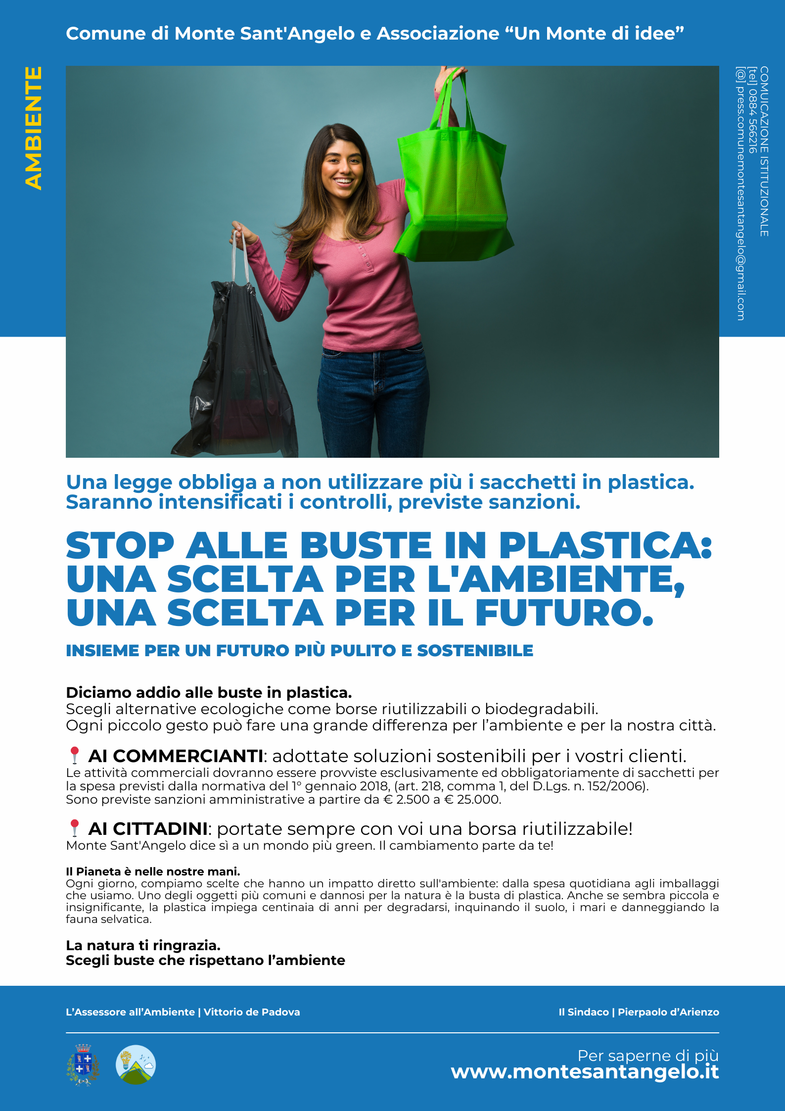 Manifesto #MonteSantAngeloCOMUNICA_buste in plastica