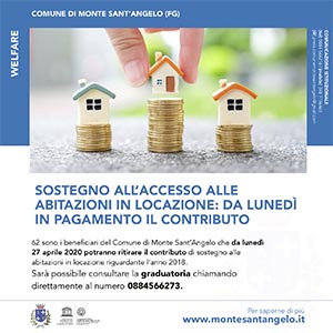 Sostegno all’accesso alle abitazioni in locazione: da lunedì in pagamento il contributo