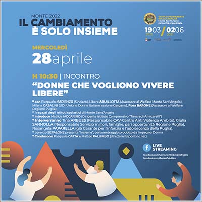 #TavoloLegalitàMSA: MERCOLEDÌ 28 APRILE L'INCONTRO "DONNE CHE VOGLIONO VIVERE LIBERE" 