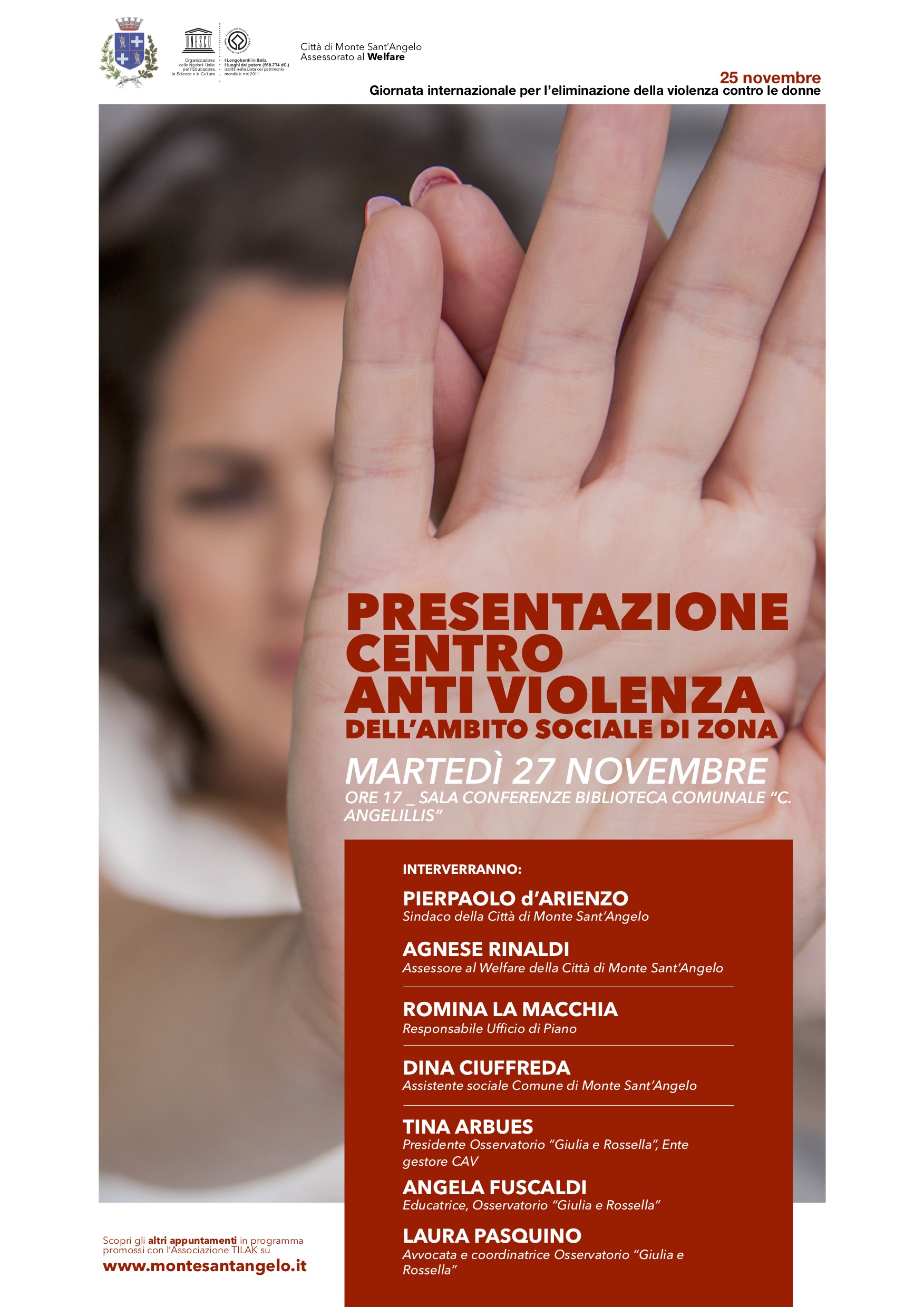 “Giornata internazionale contro la violenza sulle donne” a Monte Sant’Angelo: in programma tre film e la presentazione del Centro antiviolenza 